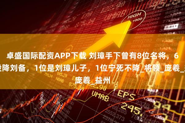 卓盛国际配资APP下载 刘璋手下曾有8位名将，6位投降刘备，1位是刘璋儿子，1位宁死不降_将领_庞羲_益州